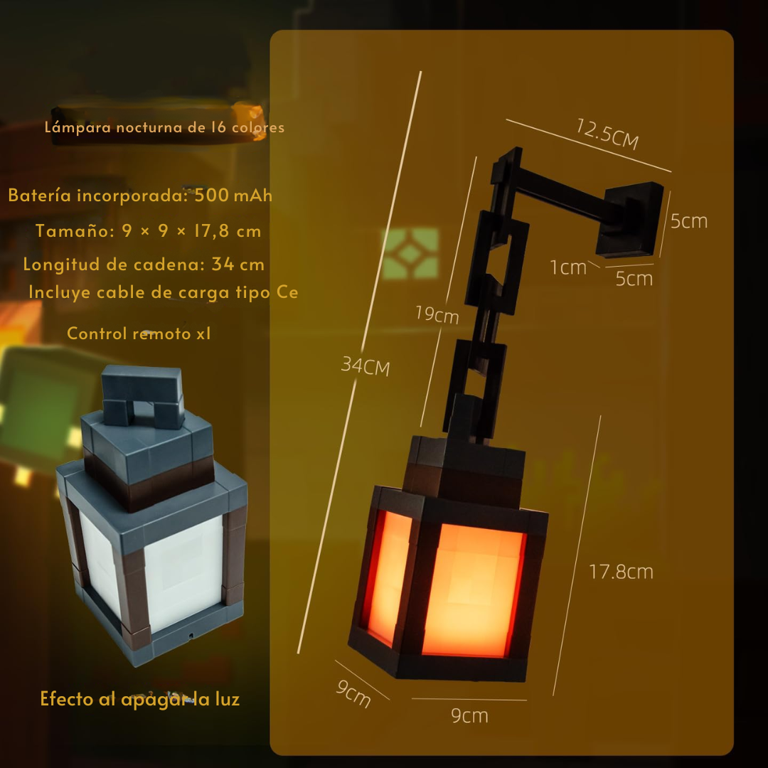 Lámpara decorativa de Minecraft